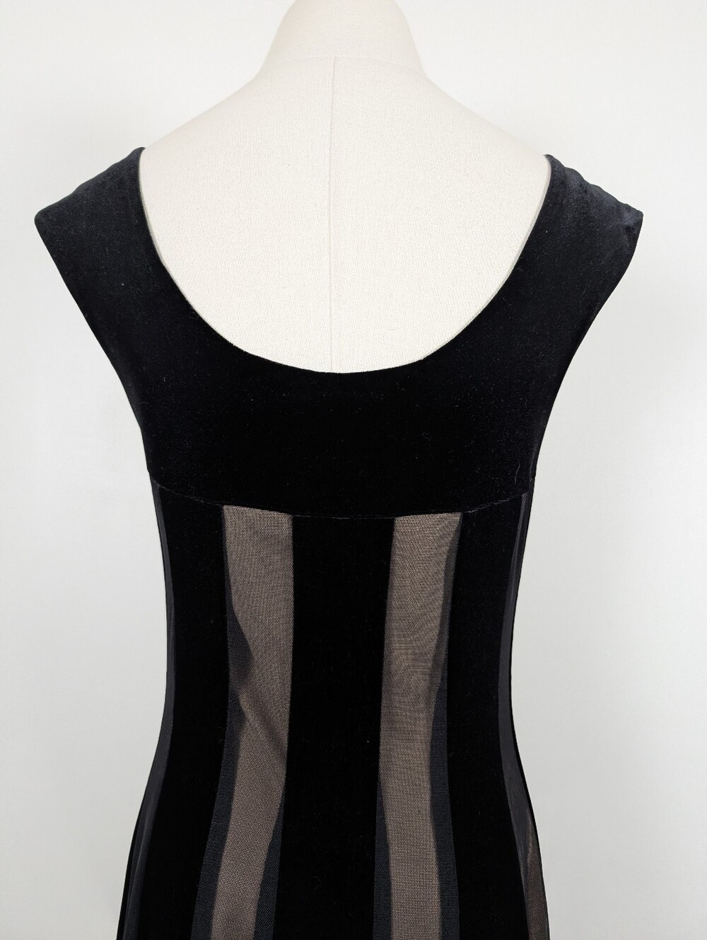Y2K Connected Velvet Mesh Mini Dress Size 6 Black Gold (y) - Picture 9 of 11